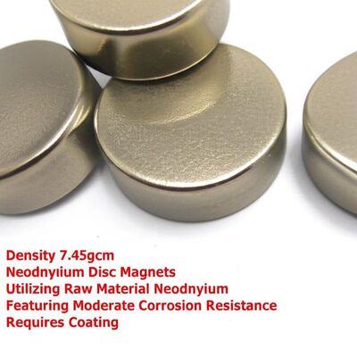 Kalite Yoğunluk 7.45gcm Neodymium Disk Mıknatısları Hammadde Kullanımı Neodymium Orta derecede korozyon direnci ile kaplama gerektirir Fabrika